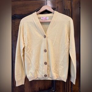 Vintage Bonnie Cashin Scottish Cashmere Cardigan Sweater size S-M